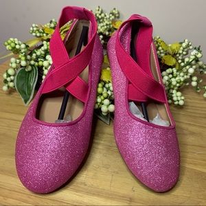 FabKids| Girls pink shimmer flats Size 2